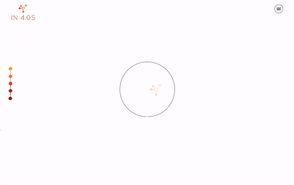 Moving circles with text in the center, original website draft